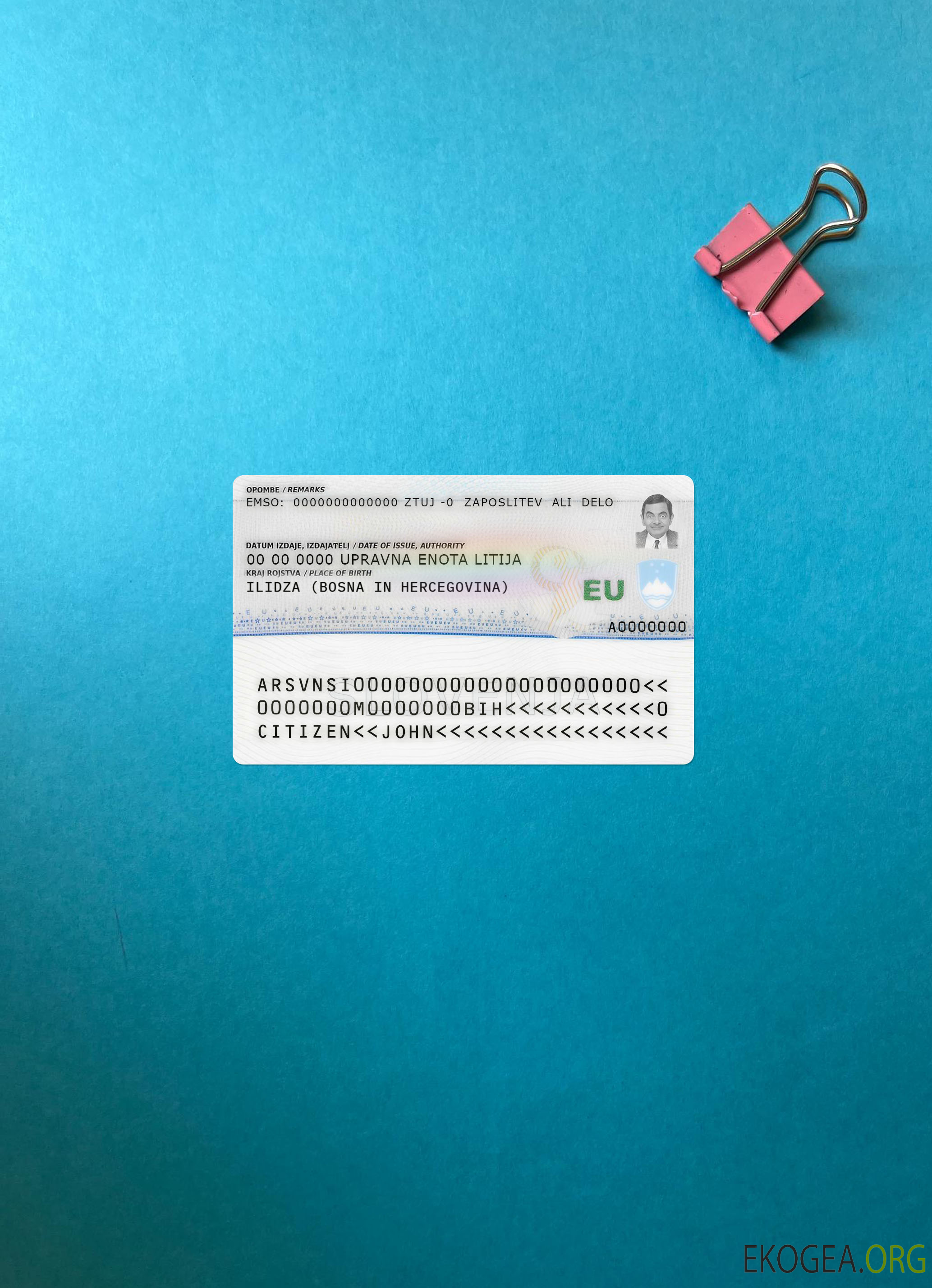 Photo de la carte de permis de séjour en Slovénie